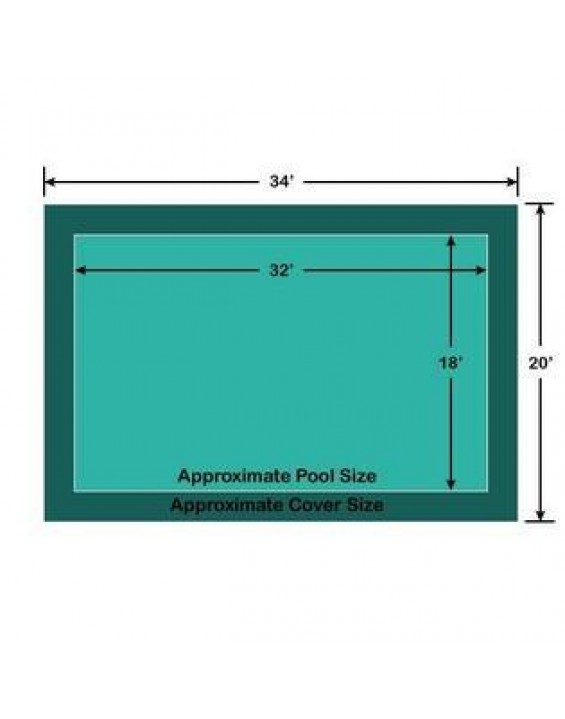 Rectangle Loop-Loc II Mesh In-ground Pool Safety Cover for a 18' x 32' NO Step